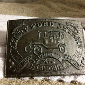 Henry Ford Detroit Embossed Metal Plaque - Dark Bronze